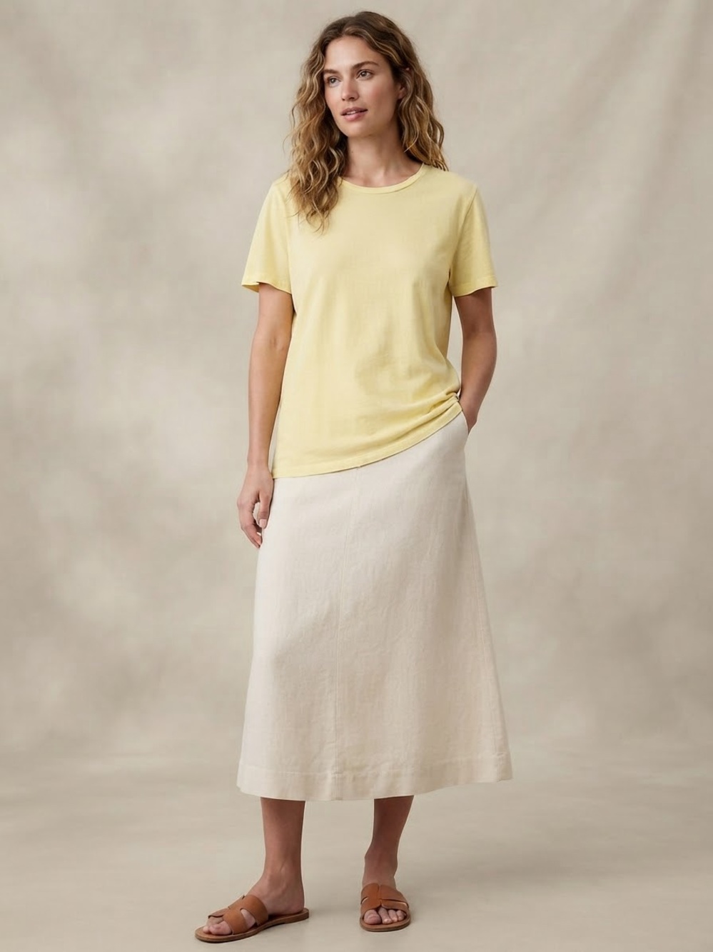 GAP Vintage Women’s Crew Neck T-Shirt - Lemon Yellow large tall